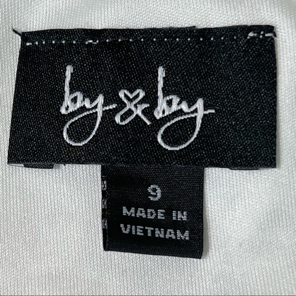 BY&BY Dress Sz 9 white Floral Cutout Mini 
Blue & Lace upper Spaghetti Babydoll - Picture 4 of 6